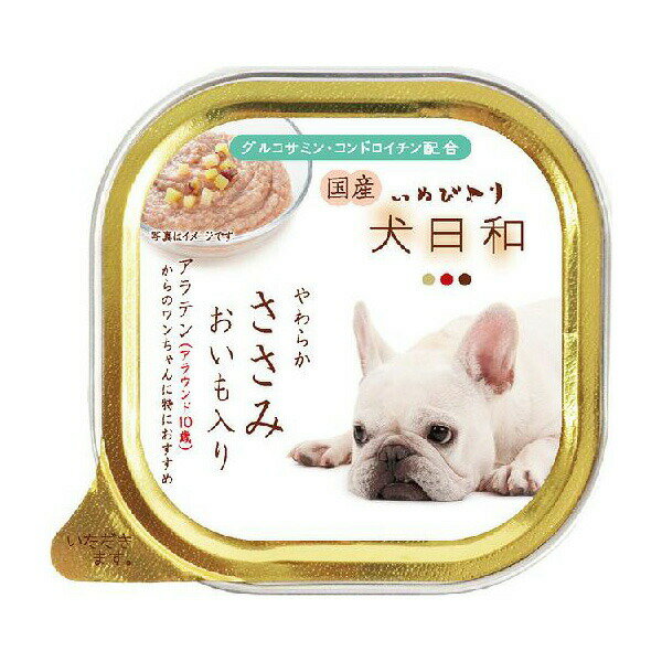 Natural - 【3個セット】 わんわん 犬日和トレイ やわらかささみ おいも入 アラウンド10歳 100g チキン パテ アダルト 犬用フード さつまいも ペットグッズ ペットフード 栄養補給 ドッグフード 総合栄養食 高齢犬 ウェットフード おやつ トレイ 犬おやつ イヌ 国産 安心素材