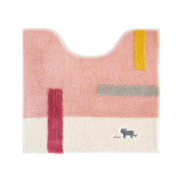 トイレマット ミニョン レギュラーサイズ 55×60cm ねこ ボーダー ピンク ブラウン ...