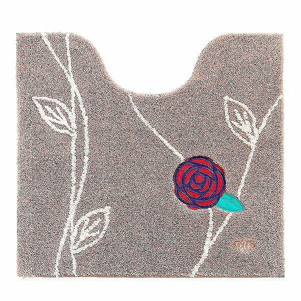 オカ エトフトリア トイレマット 60×55cm ベージュ 北欧 洗える すべり止め 花柄 ...