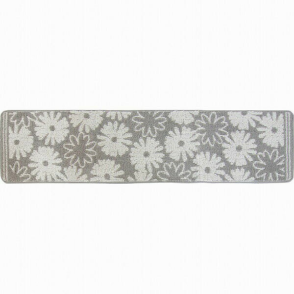 樂天商城 - ルックス キッチンマット シュクレ 45×180cm グレー 台所 マット ピンク モダン インテリア 花柄 洗える シンプル すべり止め 裏面すべり止め加工 ロング 長方形 キッチン 丸洗い ズレにくい 吸着 カーペット 絨毯 フラワー 台所マット すべり止め加工