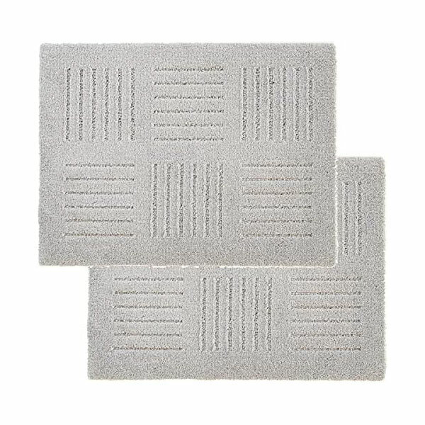 Kitchen Mats - オカ OKA ジョイントキッチンマット ピタプラス 2枚 約45cm×60cm グレー 洗える 吸着 すべり止め 人気商品