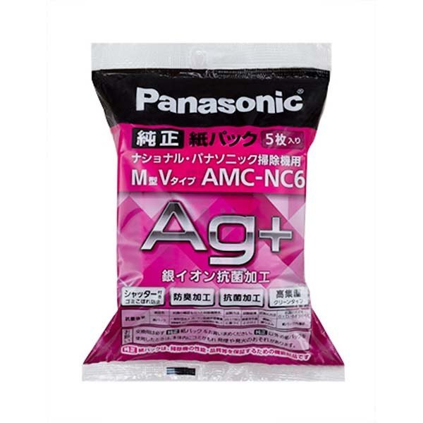 【5個セット】 パナソニック AMC-NC6 【純正】掃除機用紙パック M型Vタイプ 5枚入 ...