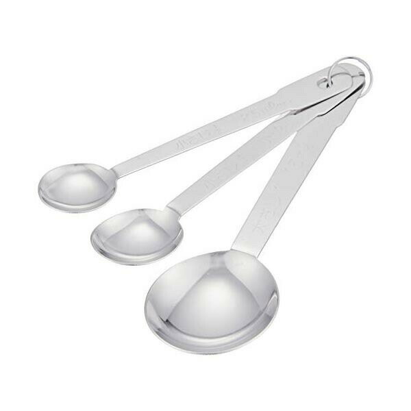 Measuring Spoons - 【3個セット】 DELISH KITCHEN パール金属 計量スプーン シルバー 7cm 3本組 大さじ1:15ml・小さじ1:5ml・小さじ1/2:2.5ml CC-1316 人気商品