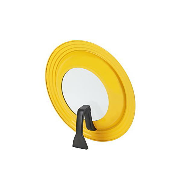Ih/Gas Compatible - 【5個セット】 DELISH KITCHEN パール金属 ふた イエロー 外径29.5×高さ8.5cm シリコーン加工 窓付 HB-4239 フライパンカバー 人気商品