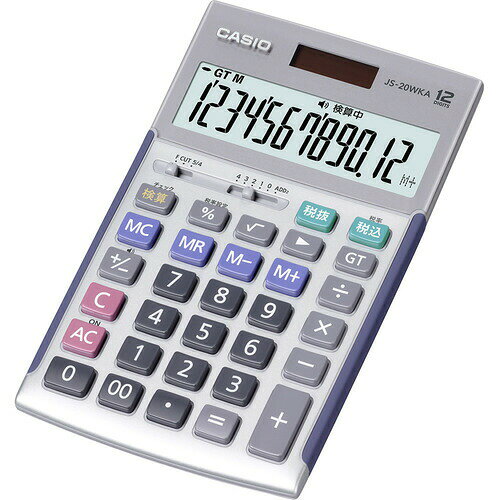 【5個セット】 カシオ計算機 JS20WKASRN 本格実務電卓(ジャストタイプ) シルバー