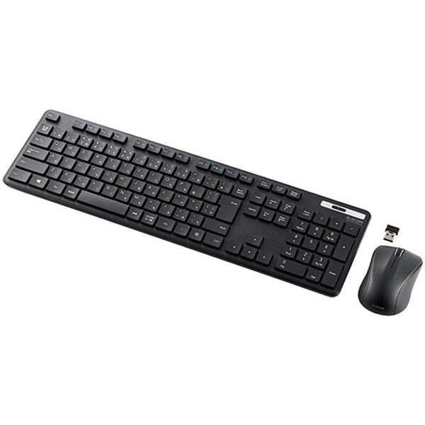 【3個セット】 エレコム TK-FDM110MKBK 無線キーボード 薄型 メンブレン式 抗菌 フルサイズ マウス付 ブラック