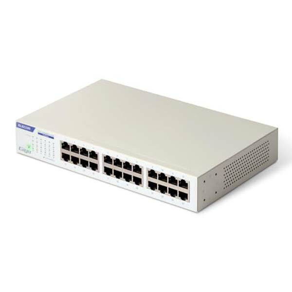 ELECOM Giga対応スイッチングハブ/24ポート/金属筐体/電源内蔵モデル/ホワイト ホワイト ポート数 ネットワーク機器 壁掛け設置対応 メタル筐体 スイッチングハブ 金属筐体 ファンレス パソコン 電源内蔵 省エネ機能 ネットワークハブ エレコム 送料無料