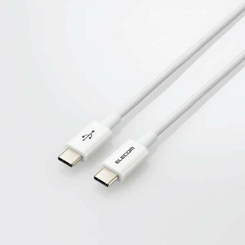 乐天商城 - 【2個セット】 エレコム MPA-CCYS20NWH USB2.0ケーブル(認証品、C-C、やわらか耐久、USB PD対応) ホワイト MPACCYS20NWH