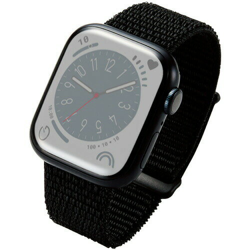 【3個セット】 エレコム AW-41BDFBBK Apple Watch 41／40／38mm／バンド／ファブリック／ブラック AW41BDFBBK(2.0)