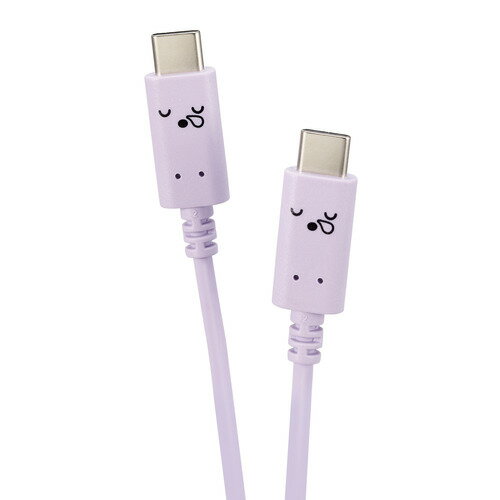 【2個セット】 エレコム MPA-CCF10PUF しろちゃんUSB Type-Cケーブル 1.0m スリーピー(パープル)(2.0)
