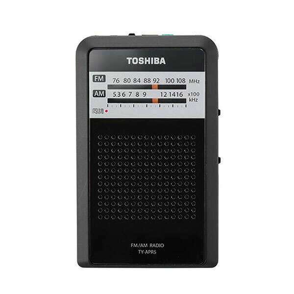 東芝 4560158875920 ポケットラジオ (ワイドFM/単4形×2本使用/ブラック) ポータブルラジオ オーディオ ブラック ラジオ 携帯ラジオ 高感度 ステレオイヤホン付属 ライト 通勤 イヤホン付き 持ち運び コンパクト