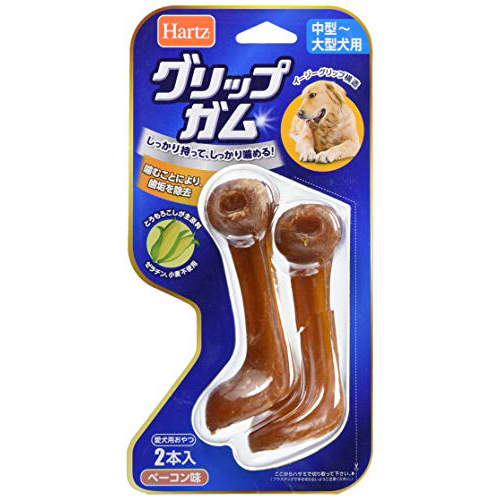 Ball Shape - 【3個セット】 住商アグロインターナショナル グリップガム 犬用おやつ ながーく噛める歯磨きガム L 2本入ハーツ Hartz デンタルケア歯みがき 長持ち 硬い ベーコン イヌ アダルト 中型品種 住商アグロ ハーツデンタル デンタルケア デンタルガム 歯みがき 安心素材