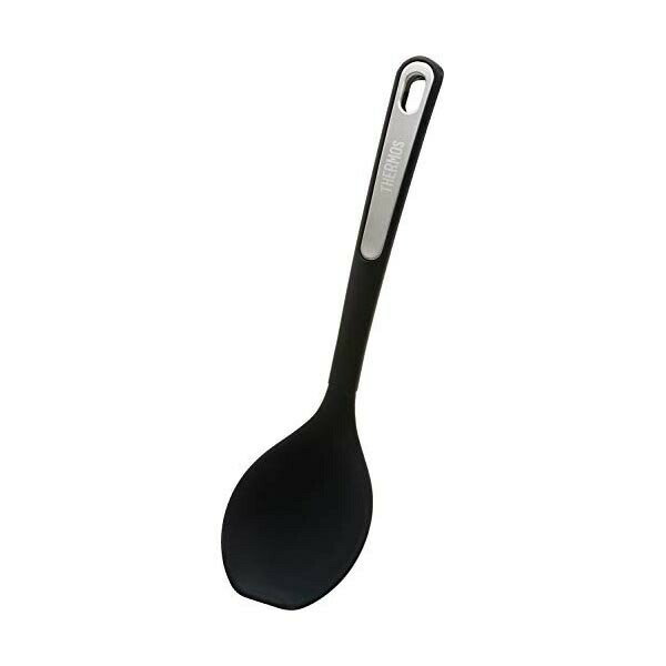 Ladles - 【36個セット】 サーモス シリコンクッキングスプーン ブラック(BK) KT-S001 耐熱性 食洗器対応 調理器具 ブラック スプーン シリコン製 クッキングマット 取り分け シリコーン製 キッチンツール 持ちやすい 傷付けない サービングスプーン