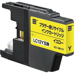 Rakuten - 【10個セット】 エコリカ ECI-BR12Y ブラザーLC12Y互換リサイクルインク イエロー