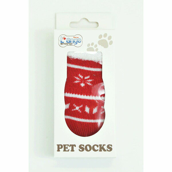 Socks - 【6個セット】 アライブ L'ange ペットソックス4足セット christmas L フローリング ソックス 靴下 正規品 ドッグ グッズ ペット 安心素材