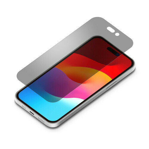 【5個セット】 PGA PG-23AGL05MB iPhone15 iPhone15Pro ガイドフレーム付 液晶保護ガラス Premium Style 覗き見防止 PG23AGL05MB