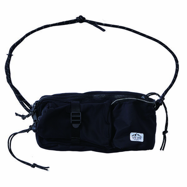 ライフライク OUTDOOR ウォーキングボディバッグ ブラック 安心素材 価格は1個のお値段です