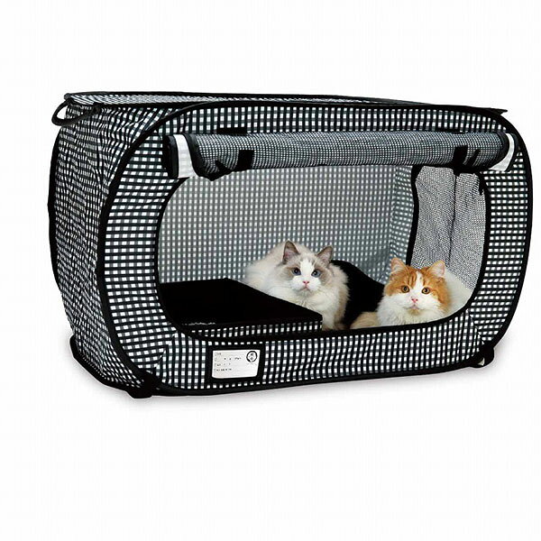 ウルマックス 楽天市場店の猫壱 ポータブルケージとトイレのセット ペットグッズ 防災グッズ お出かけ ペット用品 トイレ用品 コンパクト ペット用 キャット トイレ おしゃれ ポータブル 防災 ゲージ セット グッズ 折りたたみ おでかけ サークル ペット 安心素材 価格は1個のお値段です｜アングル3