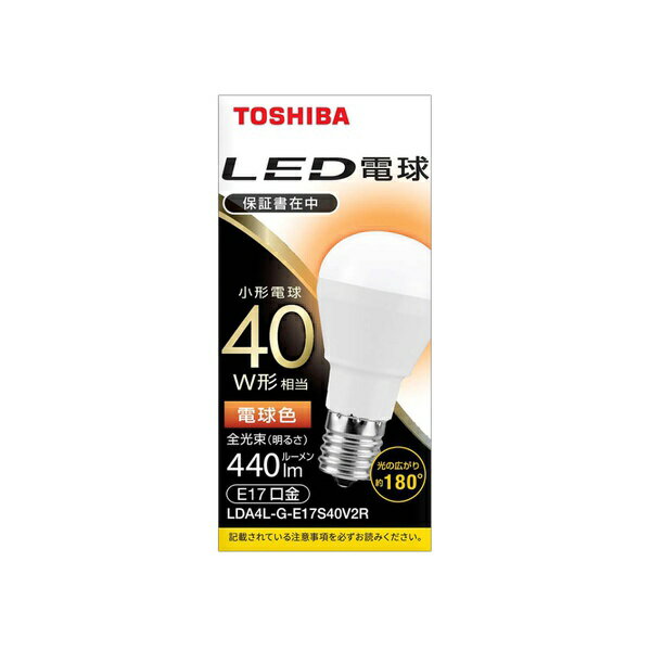 Rakuten - 【10個セット】 東芝 LDA4L-G-E17S40V2R LED電球 ミニクリプトン形 E17 40W形 電球色 LDA4L-G-E17S40V2R