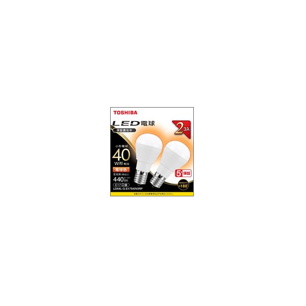 【2個セット】 東芝 LDA4L-GE17S40V2RP LED電球 ミニクリプトン形 E17 40W形 電球...