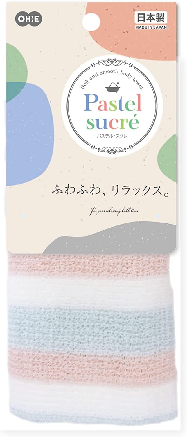 Body Towels - 【30個セット】 オーエ パステル・スクレ ボディタオル P＆B ボディ タオル 柔らかい ふわふわ リラックス パステルカラー お風呂 バスルーム ブラシ ボディケア スキンケア ピンク ブルー 体洗い パステル