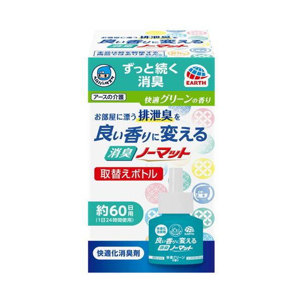 【5個セット】 アース製薬 ヘルパータスケ 良い香りに変える消臭ノーマット取替快適グリーンの香り 介助 詰め替え 蚊とり ノーマット 快適グリーンの香り 住環境用品 蚊取り 布団 グリーン 対策 消臭ノーマット つめかえ 虫よけ 介護用品 尿臭 取替ボトル