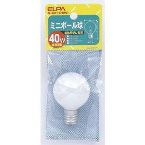 Other - 【3個セット】 ELPA G-8011H(W) ミニボール球 40W E17 G40 ホワイト