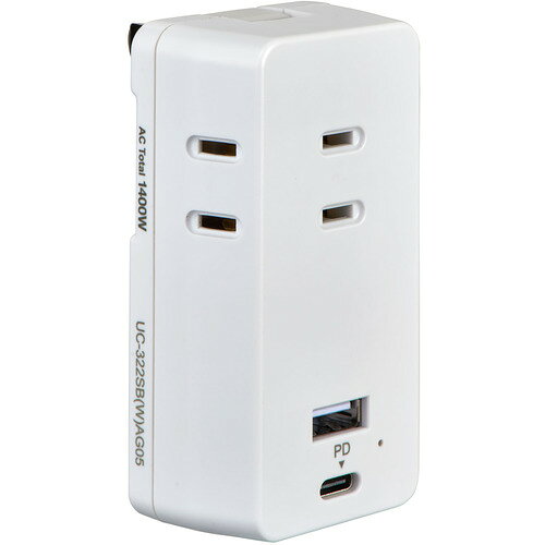 ▼まとめ買いがおすすめ！ 2個セット（格安） 3個セット（限定） 5個セット（特売） ELPA UC-322SB(W) USBタップPD20W UC322SB(W)発売日：2023年5月1日●PD(パワーデリバリー)対応で、スマートフォン、タブレット等を超速充電できます。最大20Wまでの給電が可能。●雷から接続機器を守る雷ガード付?【仕様】定格：AC100V 14A口数：3個口ポート数：Type-A 1ポート / Type-C 1ポート▼まとめ買いがおすすめ！ 2個セット（限定） 3個セット（限定） 5個セット（人気）