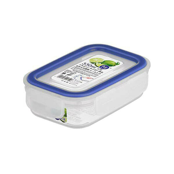 【2個セット】 イージーケア330ml 抗菌 容器 食品保存容器 ロック付き 角型 食洗機対応 キッチン プラスチック容器 消耗品 ブルー 食洗器対応 保管 キッチン雑貨 イージーケア 保存容器 電子レンジ対応 日本製 キャニスター ラストロ 長方形 人気商品