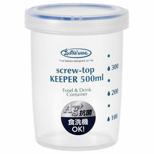 Plastic Storage Containers - 岩崎工業 スクリュートップキーパー 500ml 深型 ( プラスチック 保存容器 ) 密閉容器 抗菌 密閉 フードストッカー 電子レンジ対応 食洗機対応 ラストロ 丸型 レンジ対応 食洗器対応 ラストロウェア スクリュータイプ 卓上用品 シェーカー プロテイン