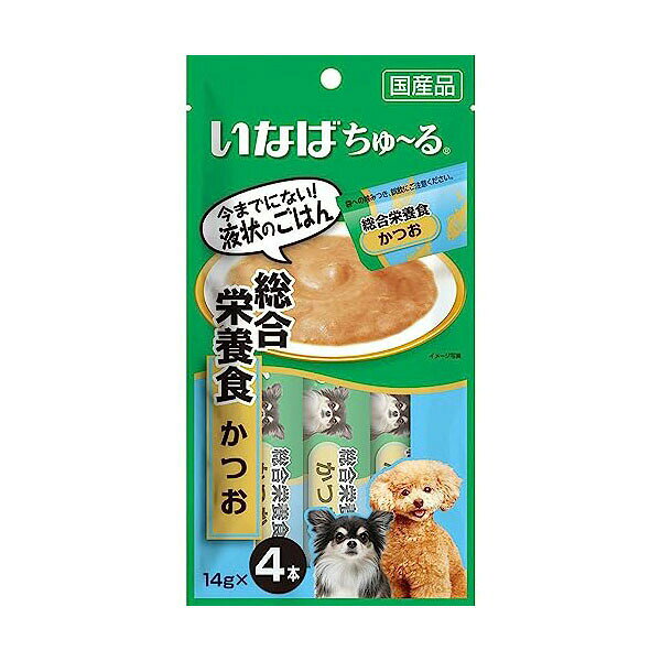 【12個セット】 いなばペットフード いなば ちゅーる 総合栄養食 かつお 14g×4本 ...