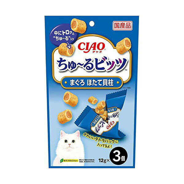 樂天商城 - 【3個セット】 いなば チャオ ちゅ るビッツ まぐろ ほたて貝柱入り 12g×3袋 ドライパック 国産品 おやつ CS-172 いなばペットフード チュール CIAO 緑茶消臭成分配合 CS172 猫用ふりかけ ちゃおちゅーる キャットフード 猫おやつ エクプラ特選 安心素材
