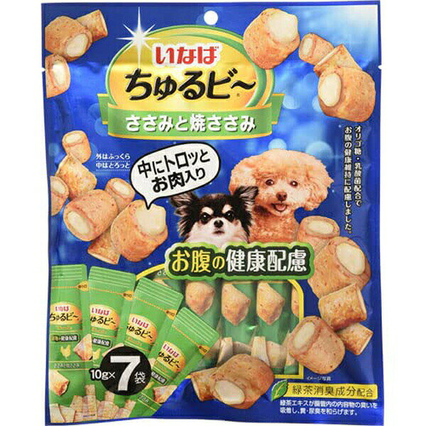 【3個セット】 いなばペットフード ちゅるビ ささみと焼ささみ お腹健康 配慮 7袋 安心素材