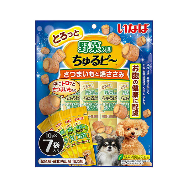 【6個セット】 いなばペットフード いなば ちゅるビー さつまいもと焼ささみ 7袋 安心素材