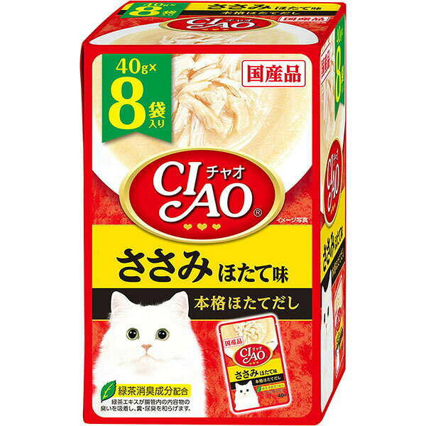 樂天商城 - 【12個セット】 チャオ (CIAO) キャットフード パウチ ささみ ほたて味 40g×8袋 安心素材