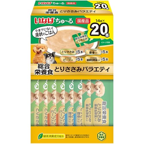 Old Dogs - 【16個セット】 いなばペットフード ちゅーる総合栄養食(BOX)とりささみバラエティ 14g×20P
