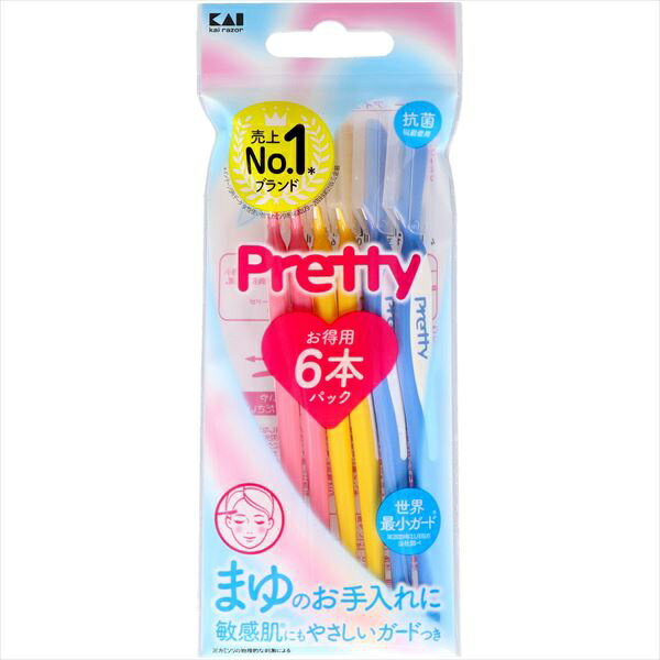 ▼まとめ買いがおすすめ！ 5個セット（爆安） 120個セット（必見） ※この商品は配送会社の都合により、北海道・沖縄・離島にはお届けできません。 ご注文が確認された場合、キャンセルさせて頂く可能性がございますのであらかじめご了承ください女性ディスポ売上NO1ブランド、プリティーシリーズのマユ敏感肌用お徳用6本パック。項目内容容量6本入材質刃部 ステンレス刃物鋼 2重コーティング刃先処理,フィルムガード機能抗菌仕様仕様に関するご案内※仕様・デザインはメーカー都合により予告なく変更となる場合があります。※掲載スペックと実物に差異がある場合は、実物の仕様を優先とさせていただきます。※サイズ・重量は目安となり、若干の誤差が生じる場合がございます。※商品画像はイメージです。実際の商品とは一部異なる場合があります。※この商品は配送会社の都合により、北海道・沖縄・離島にはお届けできません。 ご注文が確認された場合、キャンセルさせて頂く可能性がございますのであらかじめご了承ください ▼まとめ買いがおすすめ！ 5個セット（人気） 120個セット（限定）