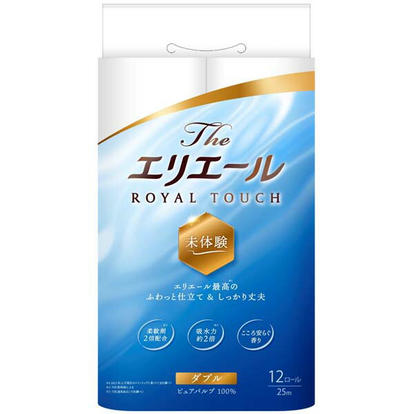 【2個セット】 大王製紙 エリエールTheエリエールトイレットティシュー12R(ダブル) 芯あり こころ安らぐ香り 消耗品 紙製品 ふんわり トイレットティシュー 大容量 トイレ用品 トイレットペーパー やわらか ダブル