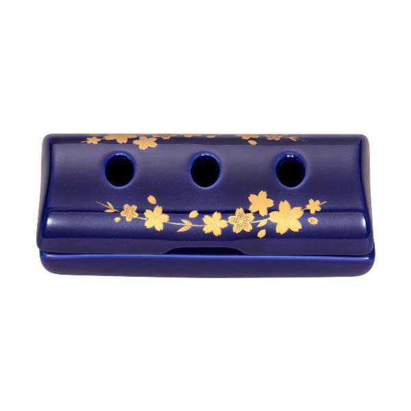 incense Burners - 【10個セット】 日本香堂 寝かせる線香皿(小)瑠璃に桜 寝かせる線香皿