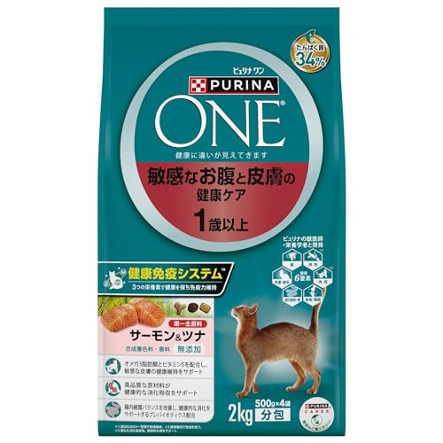 樂天商城 - 【3個セット】 ネスレ ピュリナ ワン キャット 敏感なお腹と皮膚の健康ケア サーモン&ツナ 1歳以上 2kg
