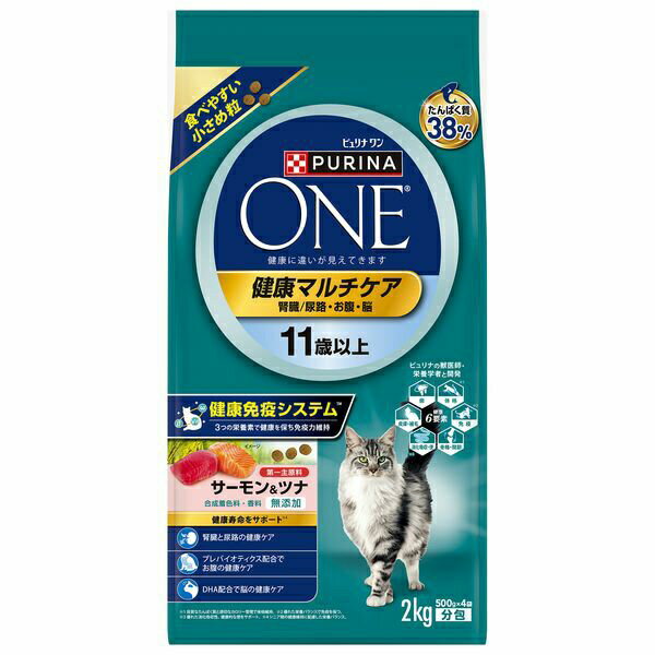 【12個セット】 ネスレ日本 ピュリナ ワン キャット ドライ 健康マルチケア 11歳以上 サーモン&ツナ 2kg