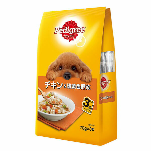 樂天商城 - マースジャパンリミテッド ペディグリー 成犬用 チキン&緑黄色野菜 70g 3袋 チキン イヌ アダルト 全品種 マースジャパン 犬用フード 緑黄色野菜入り ペットフード 猫フード 緑黄色野菜 ドッグフード 総合栄養食 ペット用品 安心素材 価格は1個のお値段です