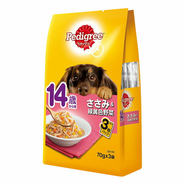 Mature Dog - 【6個セット】 ペディグリー 14歳から用 ささみ &緑黄色野菜 70g ×3袋 ドッグフード ドックフート 犬 イヌ いぬ ドッグ ドック dog ワンちゃん 安心素材