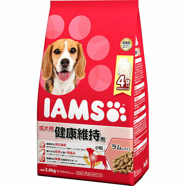 Rakuten - マースジャパンリミテッド アイムス IAMS ドッグフード成犬用 健康維持用 小粒 ラム&ライス 2.6kg イヌ アダルト 全品種 ドライフード マースジャパン 犬用フード ドッグフード 総合栄養食 犬用品 ドライ ドックフード 犬フード 安心素材 価格は1個のお値段です