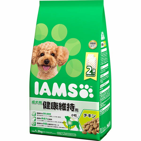 Perfectfit - 【10個セット】 マースジャパンリミテッド アイムス IAMS ドッグフード 成犬用 健康維持用 小粒 チキン 1.2kg ペレット イヌ アダルト 全品種 ドライフード マースジャパン 犬用フード 総合栄養食 犬用品 ドライ ドックフード 獣医師推奨 マース 正規品 安心素材