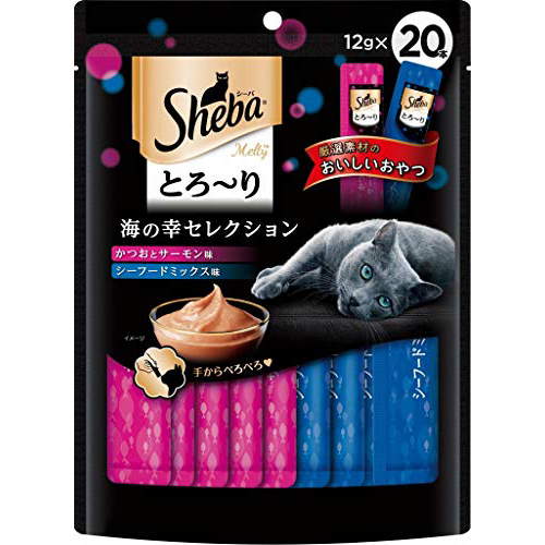 Rakuten - 【10個セット】 マースジャパンリミテッド シーバ Sheba 猫用おやつ とろ~り メルティ 海の幸セレクション パテ ネコ 全年齢 全品種 とろ りメルティ マースジャパン キャットフード ドッグフード おやつ トッピング スナック ペースト とろーり キャット 安心素材