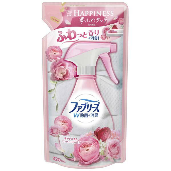 【3個セット】 ファブリーズ with レノアハピネス アンティークローズ&フローラルの香り つめかえ用 詰め替え用 詰め替え 本体 レノア 衛生用品 ツメカエ 布用 消耗品 住環境用品 除菌 フローラルの香り 芳香 トイレ用 掃除 スプレータイプ 洗剤 詰替