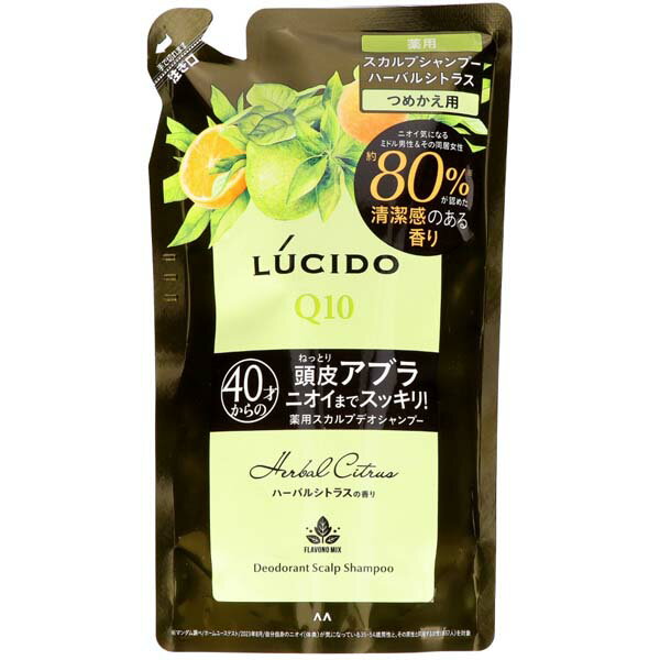 マンダム ルシード 薬用スカルプデオシャンプー ハーバルシトラス つめかえ用 (医薬部外品) 詰め替え用 シャンプー 防臭 男性用 スキンケア 詰替 薬用 ニオイ 詰替用 基礎化粧品 洗浄 スカルプ シトラスの香り 詰替え