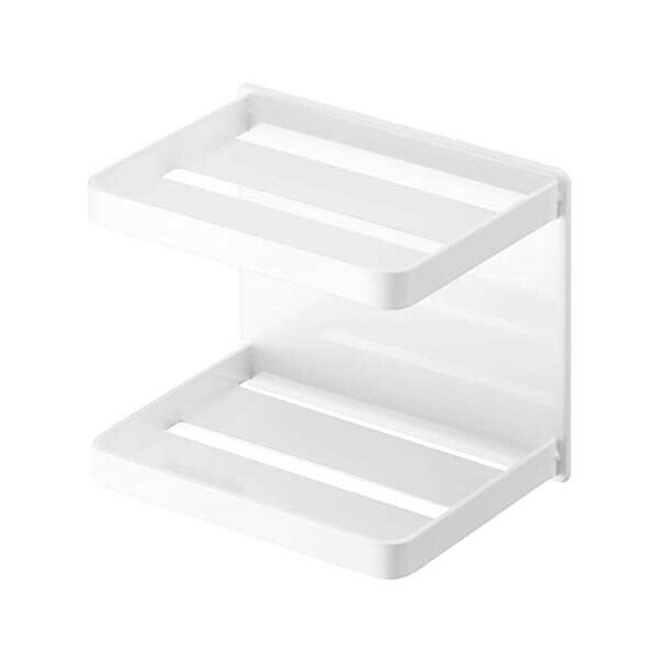 Bath Supplies - 【3個セット】 山崎実業 Yamazaki マグネット バスルーム ソープトレー 2段 ホワイト 約W12XD8.5XH10cm ミスト 浴室ラック 浴室収納 石鹸置き フック付き 4238 省スペース お風呂 石けん皿 石鹸 収納 人気 バス ソープ 人気商品