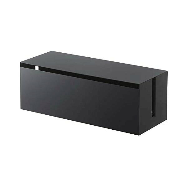 Av （TV, CD, Audio Rack） - 【2個セット】 山崎実業 Yamazaki テレビ裏ケーブルボックス スマート ブラック 約W40XD15.5XH14.5cm ケーブル収納 簡単開閉 4988 ルーター 省スペース 整頓 電源タップ 整理 リビング 隠す 収納 人気 スリム ホコリ 人気商品